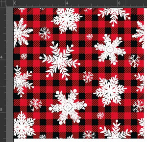 Scale for buffalo plaid with white snowflakes