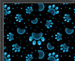 Load image into Gallery viewer, Scale for teal paw print design on black background.
