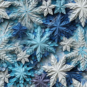 Blue 3D Snowflakes (Pre-order)