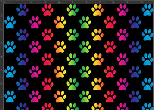 Scale for rainbow ombre paw prints