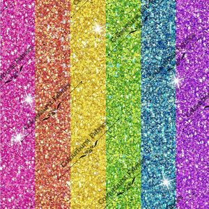 Colourful rainbow faux glitter stripes. Seamless design for custom fabric printing onto our 22 bases