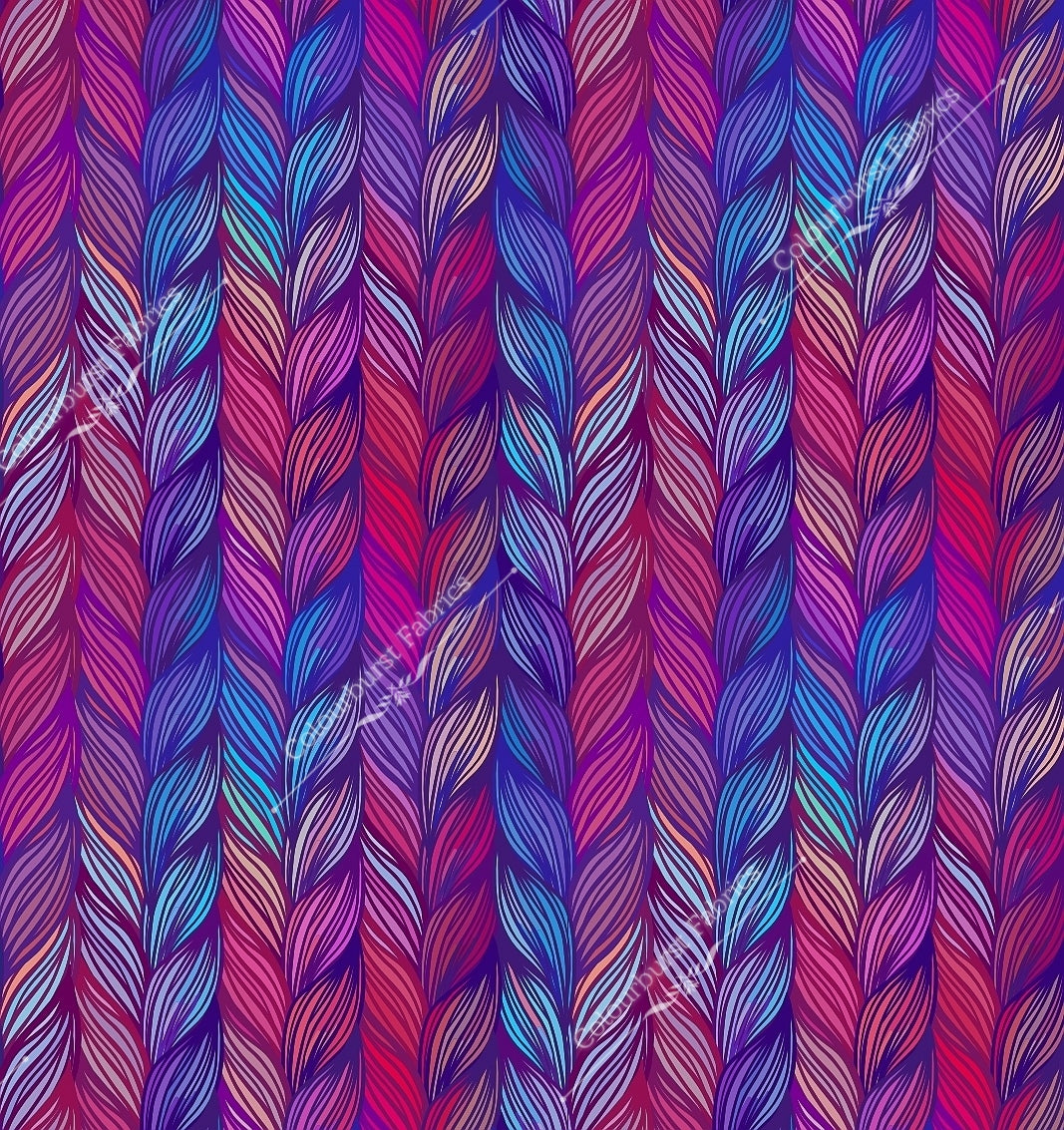 Winter chunky cable knit in pinky purple shades. Seamless design for custom fabric printing onto our 22 bases