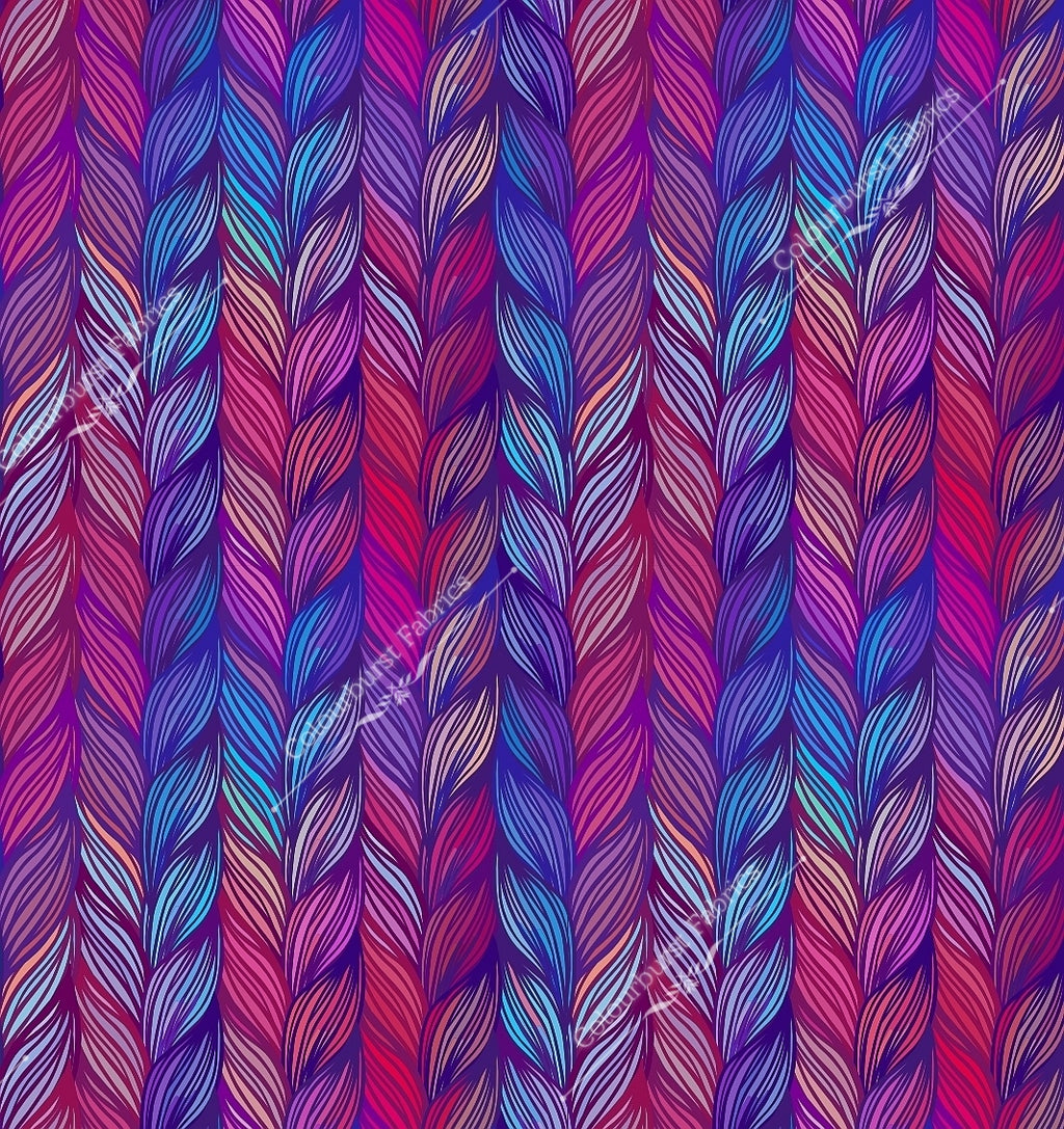 Winter chunky cable knit in pinky purple shades. Seamless design for custom fabric printing onto our 22 bases